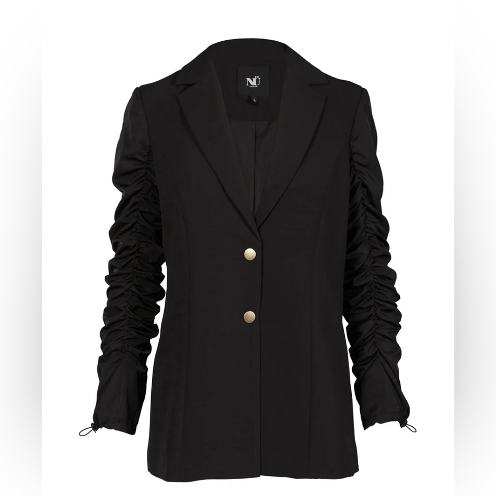 NWT Vian Jacket Black Blazer W Snap Gold Button and Pockets